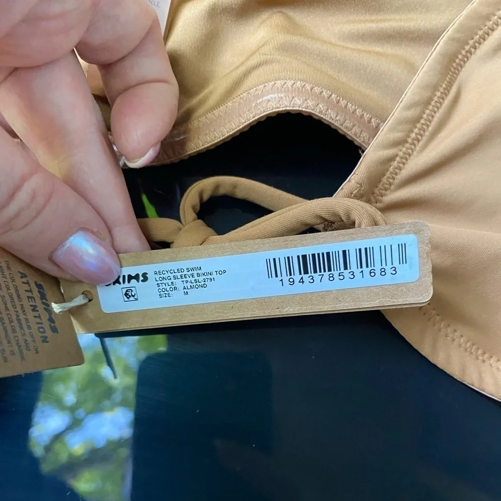 NWT SKIMS SWIM LONG SLEEVE BIKINI TOP & SWIM MID WAIST BOTTOM